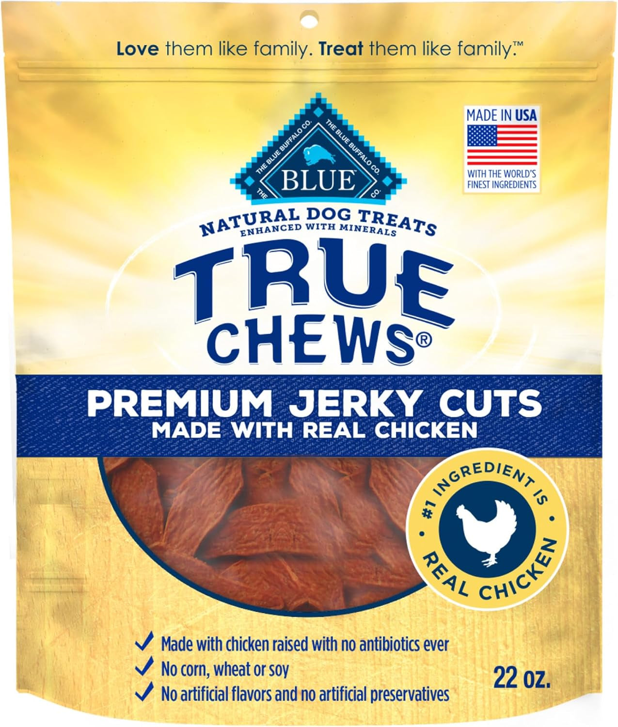 True Chews Premium Jerky Cuts Dog Treats with Natural Ingredients Chicken