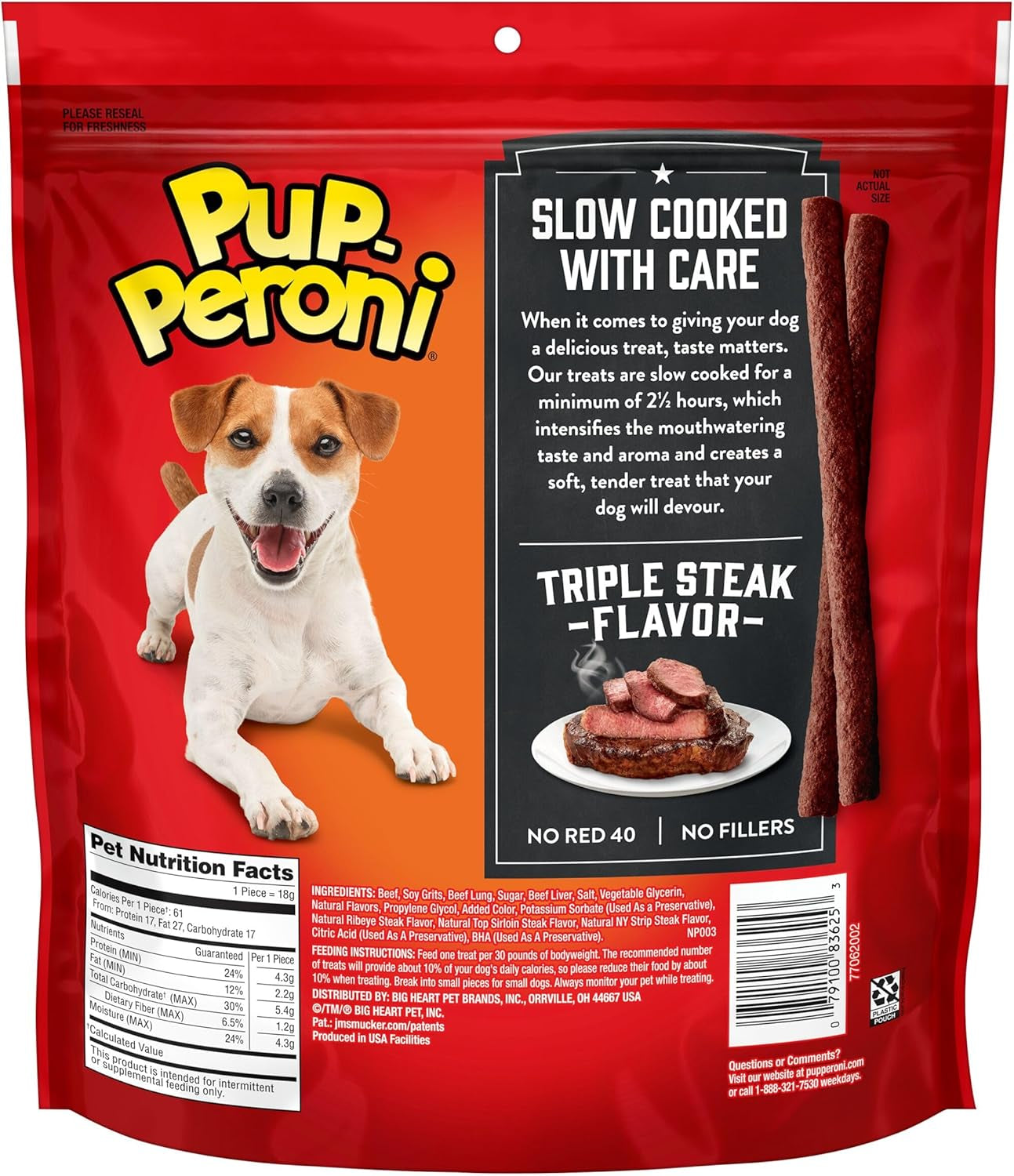 Dog Treats, Triple Steak Flavor, 22.5 Ounce, Ribeye, Top Sirloin, NY Strip Flavors