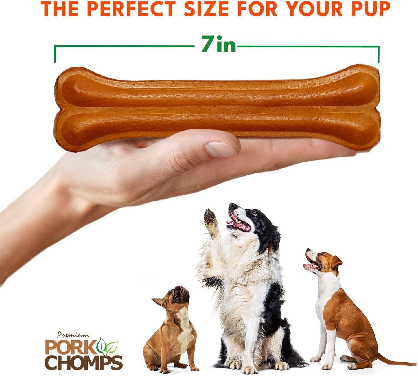 Roasted Pressed Pork Skin Dog Chew, 7-Inch Bone, 1 Count