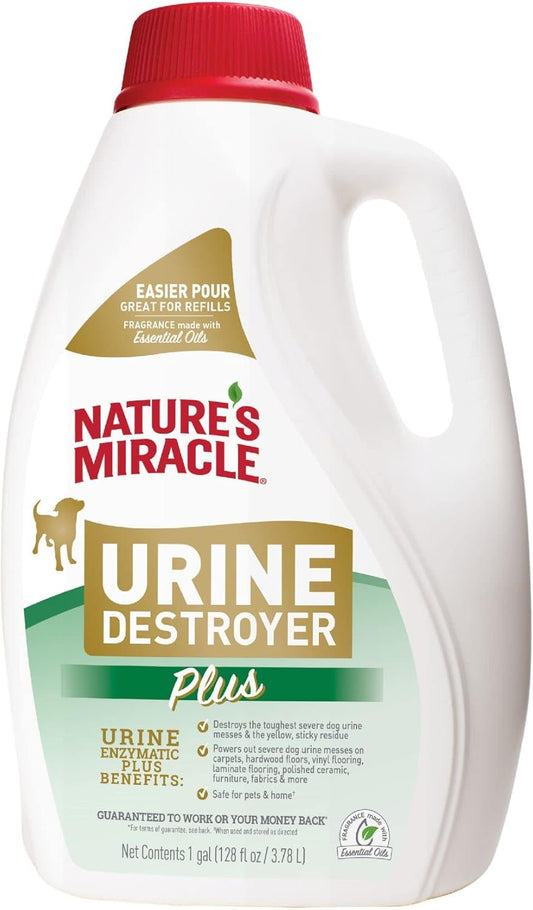 Urine Destroyer plus for Dogs, Enzymatic Formula for Severe Dog Urine Stains, 1 Gal