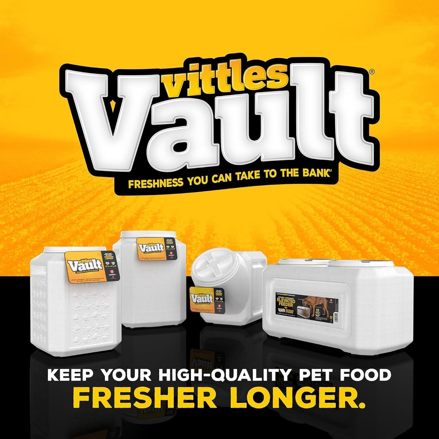 Vittles Vault Stackable Dog Food Storage Container with Sealing Lid, up to 60 Lbs Dry Pet Food Storage Container, Usa-Made - [14.5" L X 19" H]