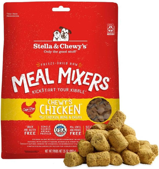 Freeze-Dried Raw Chicken Meal Mixers- Dog Food Topper and Mixer - Made with 95% Cage-Free Chicken, Organs & Bone - Perfect for Picky Eaters - Grain-Free - 35Oz