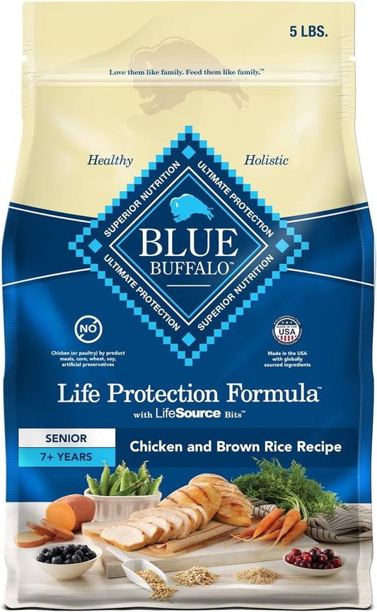 Life Protection Formula Natural Senior Dry Dog Food, Chicken and Brown Rice 5-Lb Trial Size Bag