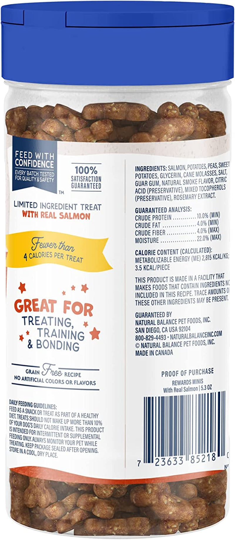 Limited Ingredient Mini-Rewards Salmon Grain-Free Dog Training Treats for Dogs | 5.3 Ounce Canister