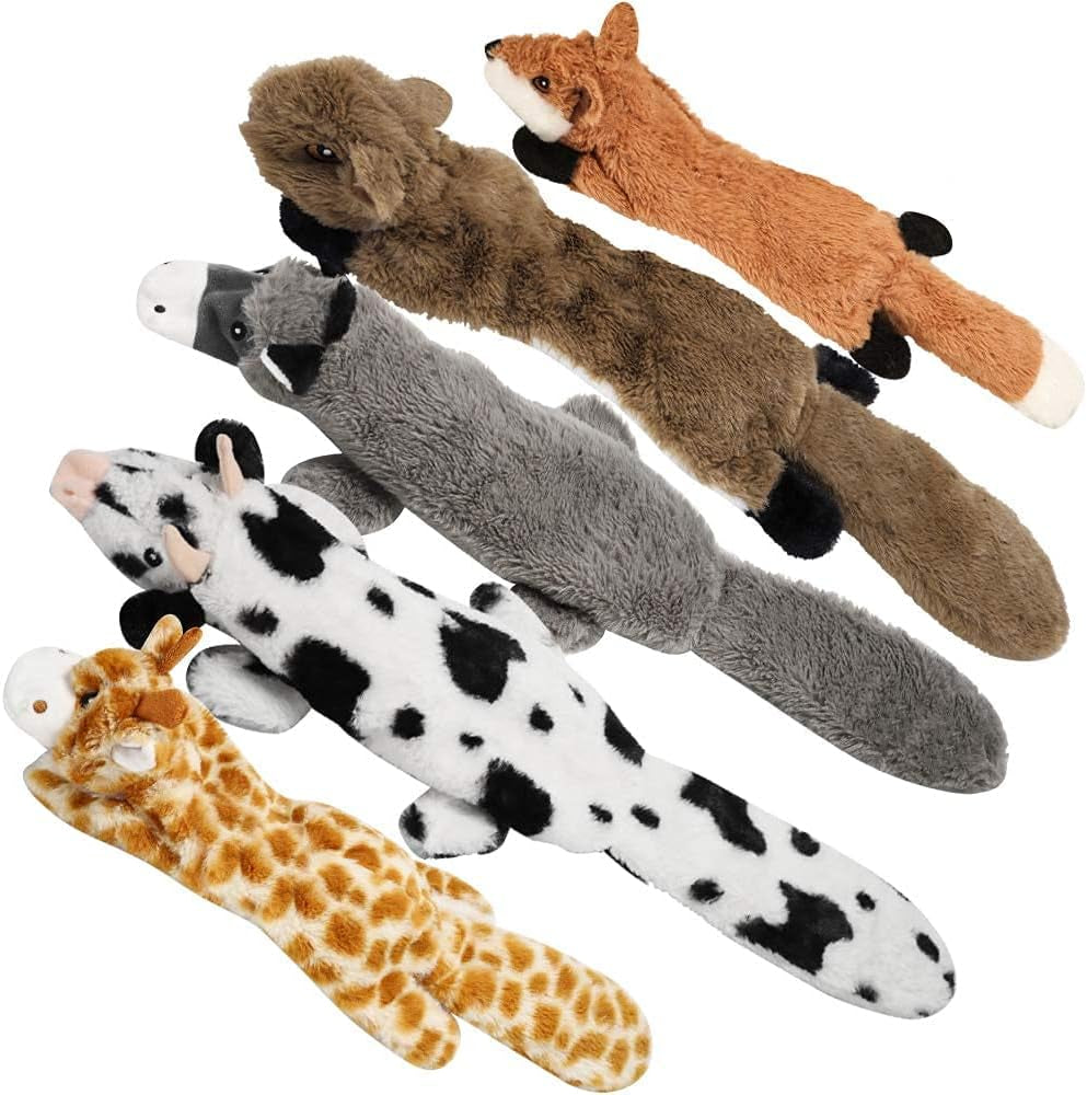 Dog Squeaky Toys, 5 PCS Crinkle Plush Dog Toys, No Stuffing Dog Toys for Small Medium Large Dogs, Stuffless Puppy Toys for Boredom