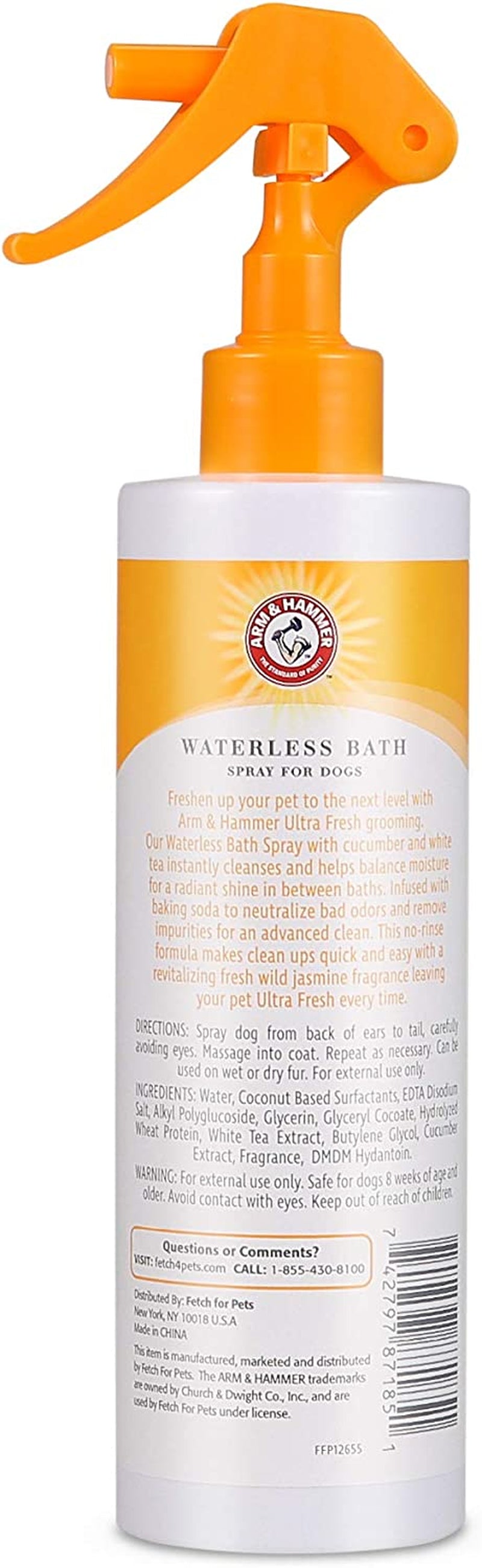 for Pets Ultra Fresh Waterless Bath Spray in White Jasmine Scent | Dry Dog Shampoo, Deodorizer