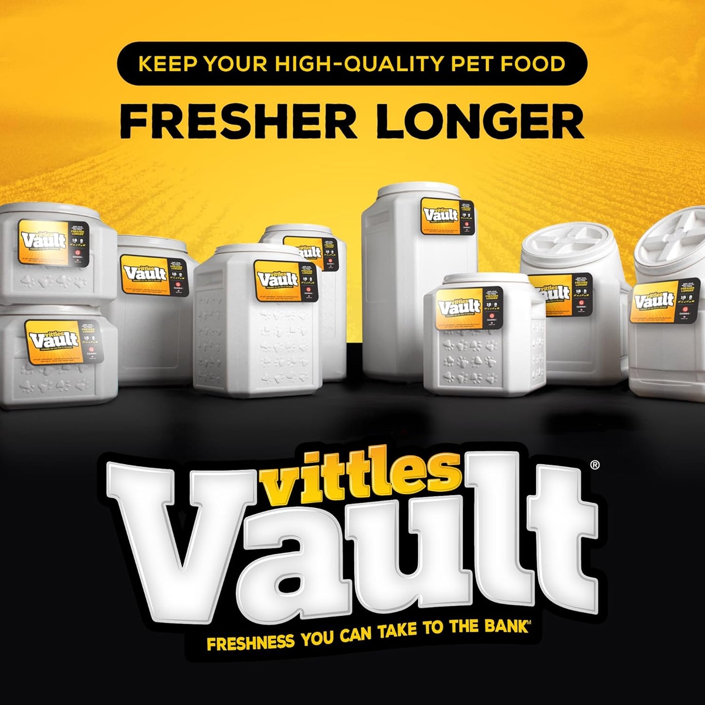 Vittles Vault Pet Food Storage Containers - Sealed Dog and Cat Food Storage Container, Fits up to 50Lbs, Made in the USA - [14"L X 20"H]