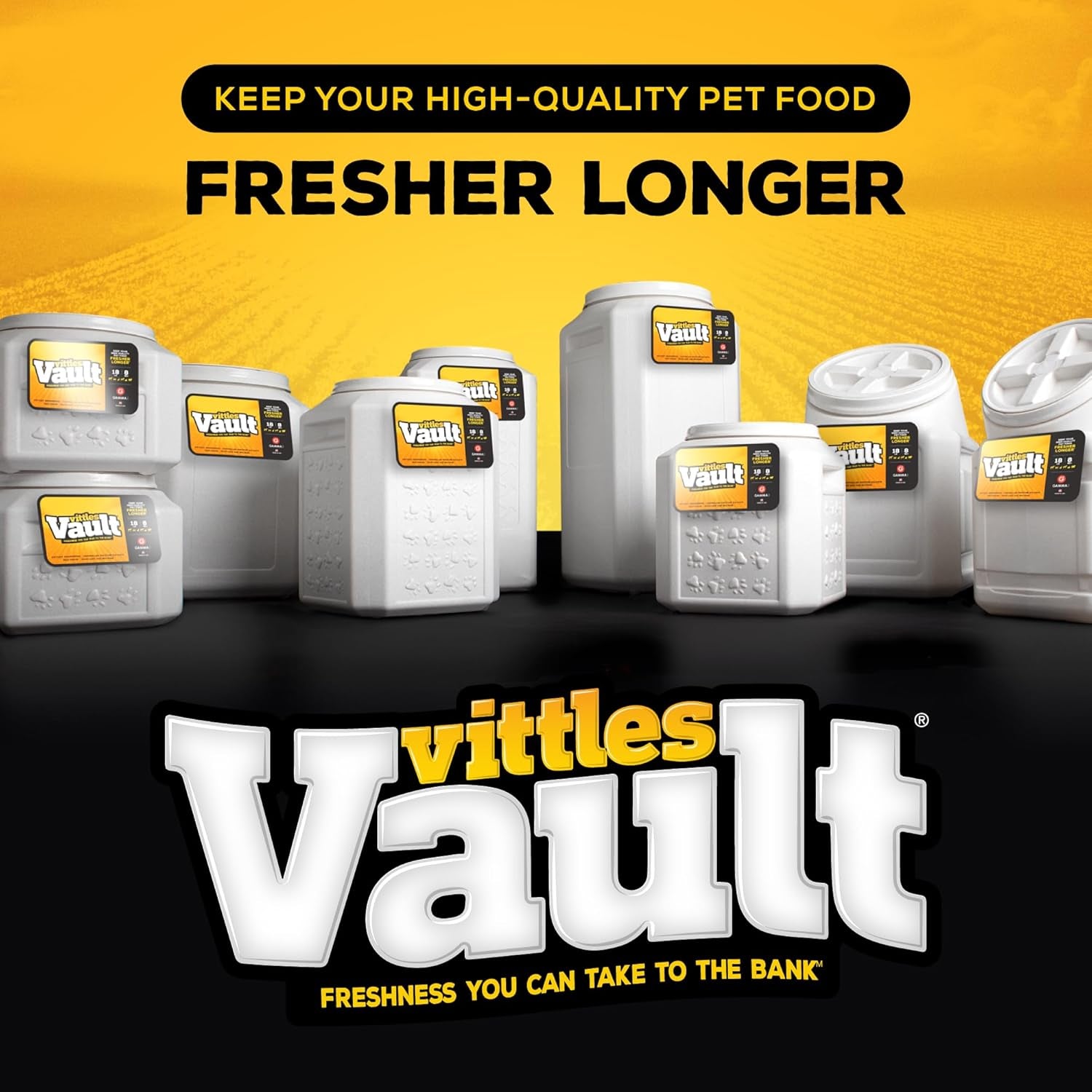 Vittles Vault Stackable Dog Food Storage Container with Sealing Lid, up to 60 Lbs Dry Pet Food Storage Container, Usa-Made - [14.5" L X 19" H]