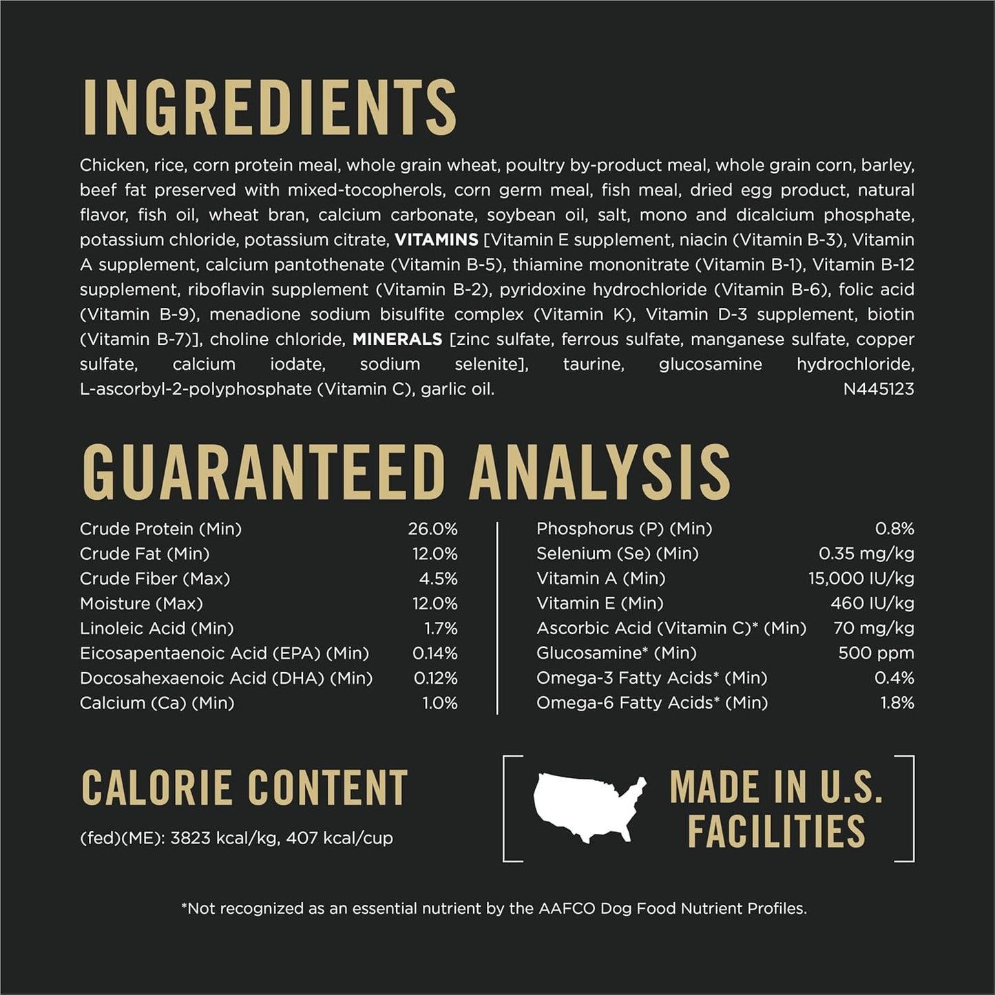 High Protein, Digestive Health Large Breed Dog Food Dry, Chicken and Rice Formula - 18 Lb. Bag