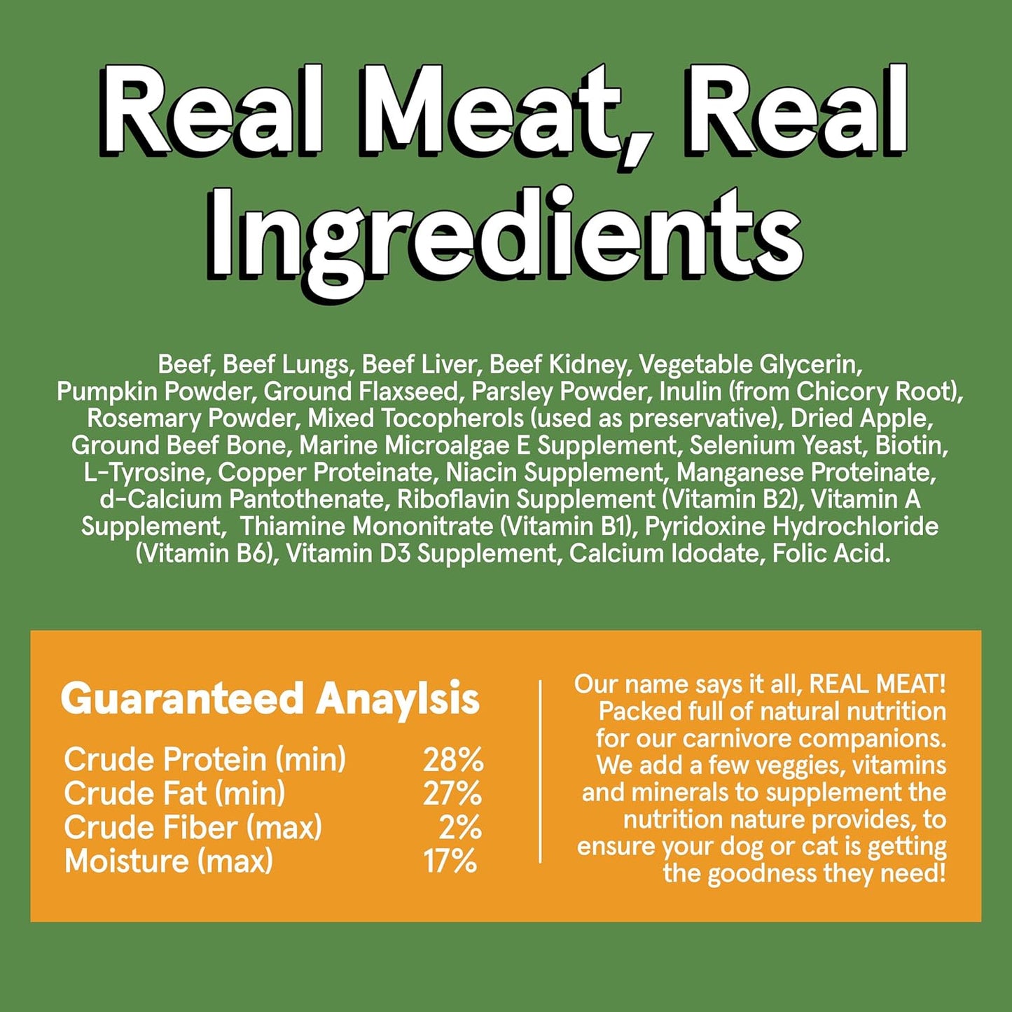 Real Meat Air Dried Dog Food W/Real Beef - 2Lb Bag of Usa-Crafted Grain-Free Real Meat Dog Food Sourced from Hormone-Free, Free-Range, Grass-Fed Beef - Digestible, All Natural, High Protein Beef
