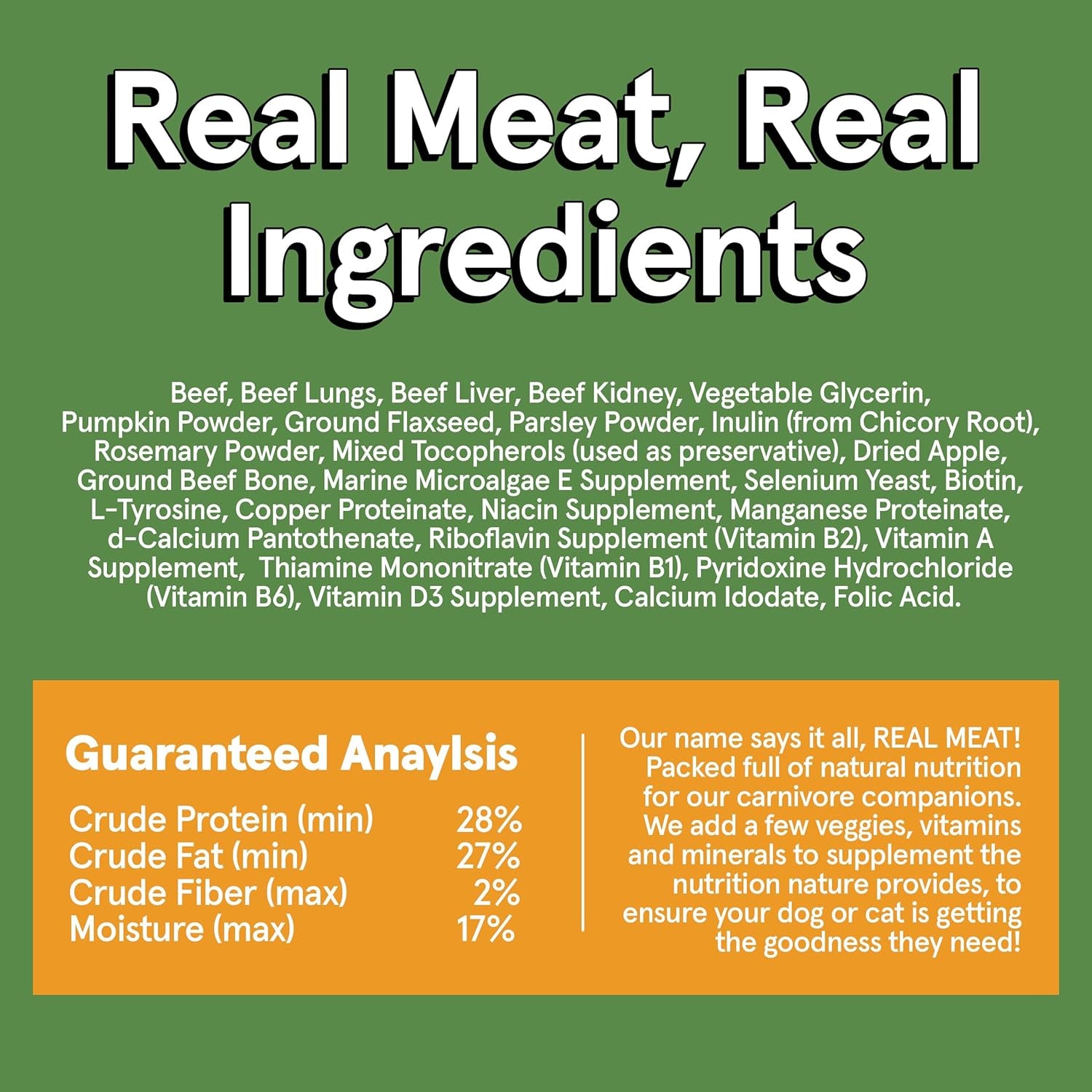 Real Meat Air Dried Dog Food W/Real Beef - 2Lb Bag of Usa-Crafted Grain-Free Real Meat Dog Food Sourced from Hormone-Free, Free-Range, Grass-Fed Beef - Digestible, All Natural, High Protein Beef
