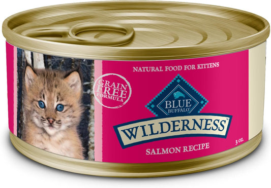 Wilderness Natural High Protein Grain Free Wet Food for Kittens, Salmon Pate, 3-Oz, 24 Count