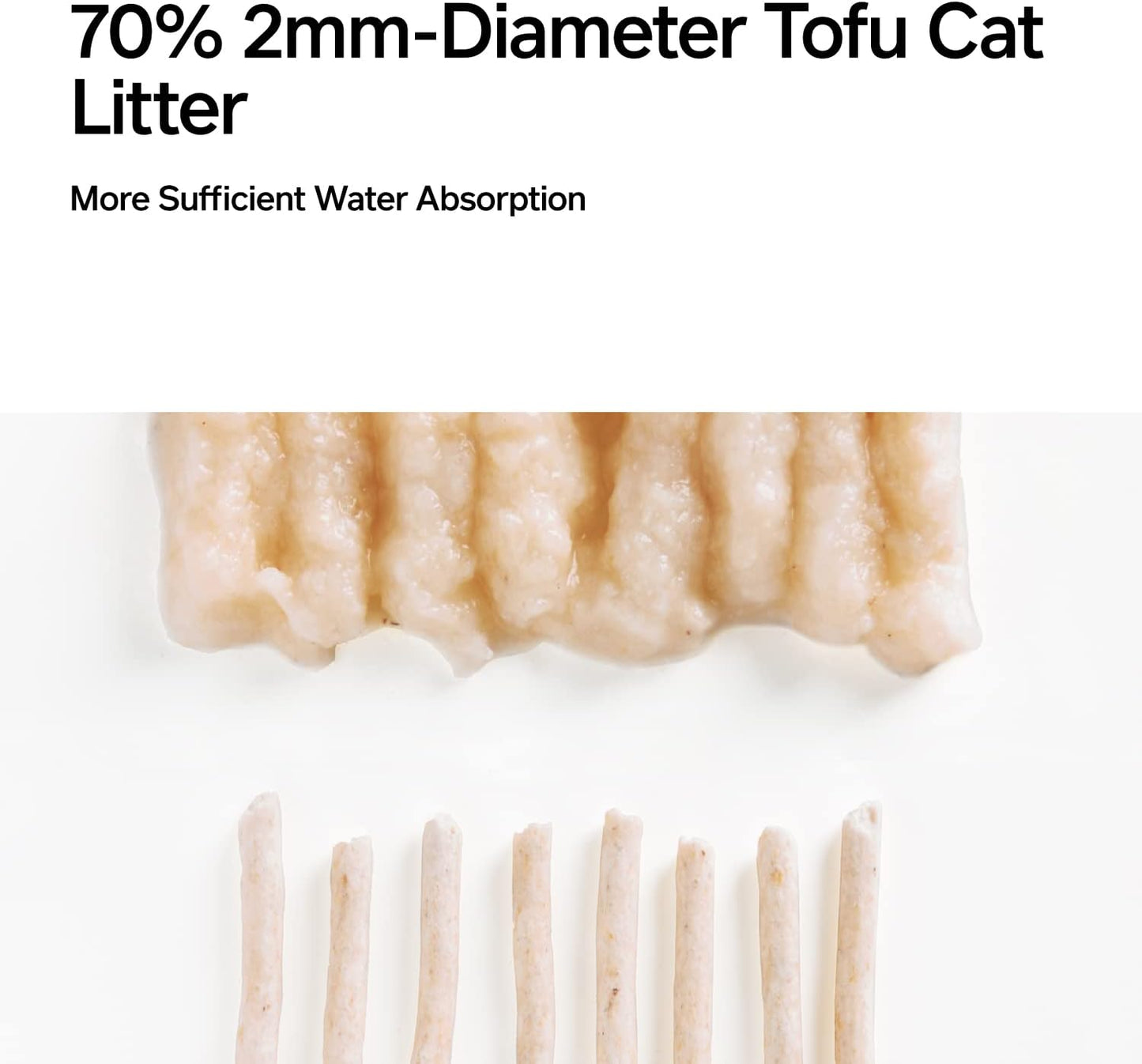 Tofu Cat Litter Clumping,Flushable,Ultra Absorbent and Fast Drying, 100% Natural Ingredients Litter,Solubility in Water,Really Dust-Free,Less Scattering (5.3Lb×2Bags)