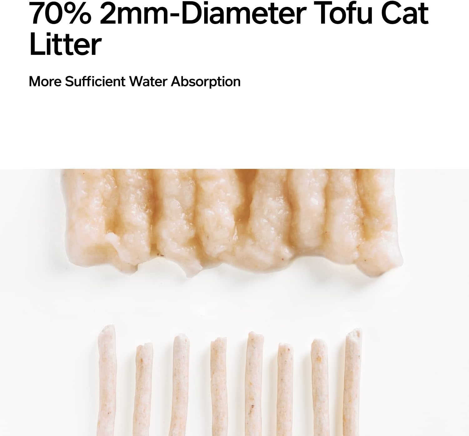 Tofu Cat Litter Clumping,Flushable,Ultra Absorbent and Fast Drying, 100% Natural Ingredients Litter,Solubility in Water,Really Dust-Free,Less Scattering (5.3Lb×2Bags)