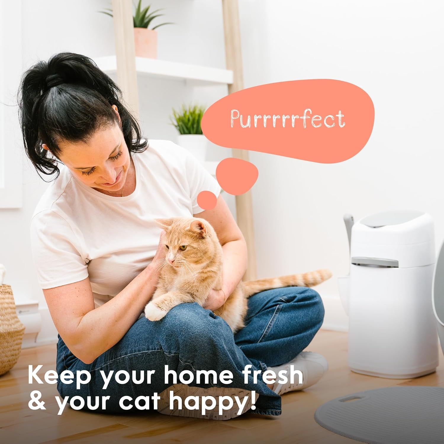 Style Pail |Cat Litter Waste Disposal System for Odor Control | Includes 1 Square Refill Bag
