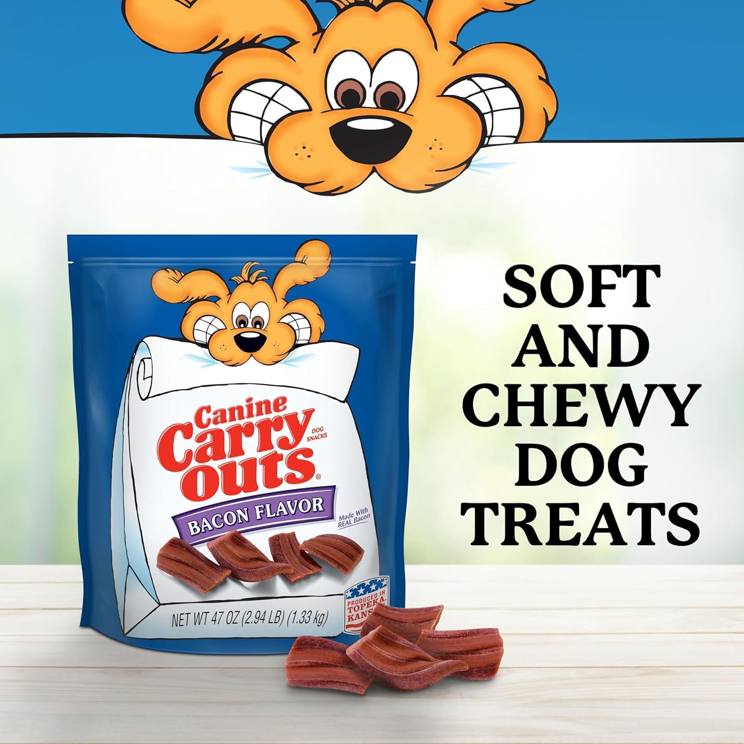 Dog Treats, Bacon Flavor, 47 Ounce, Made with Real Bacon