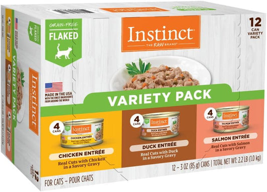 Flaked Entrée Wet Canned Cat Food - Variety Pack, 3 Oz. Cans (Pack of 12)