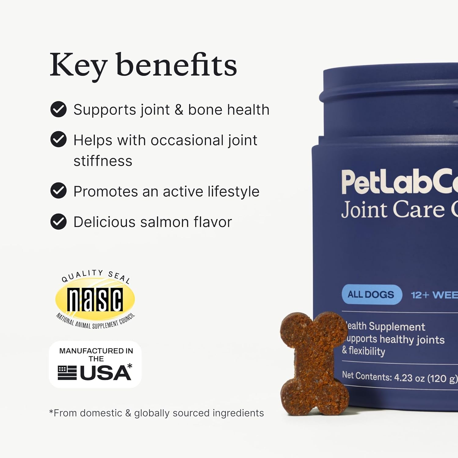 Joint Care Chews - High Levels of Glucosamine for Dogs, Green Lipped Mussels, and Omega 3 - Dog Hip and Joint Supplement to Actively Support Mobility - Packaging May Vary - Salmon