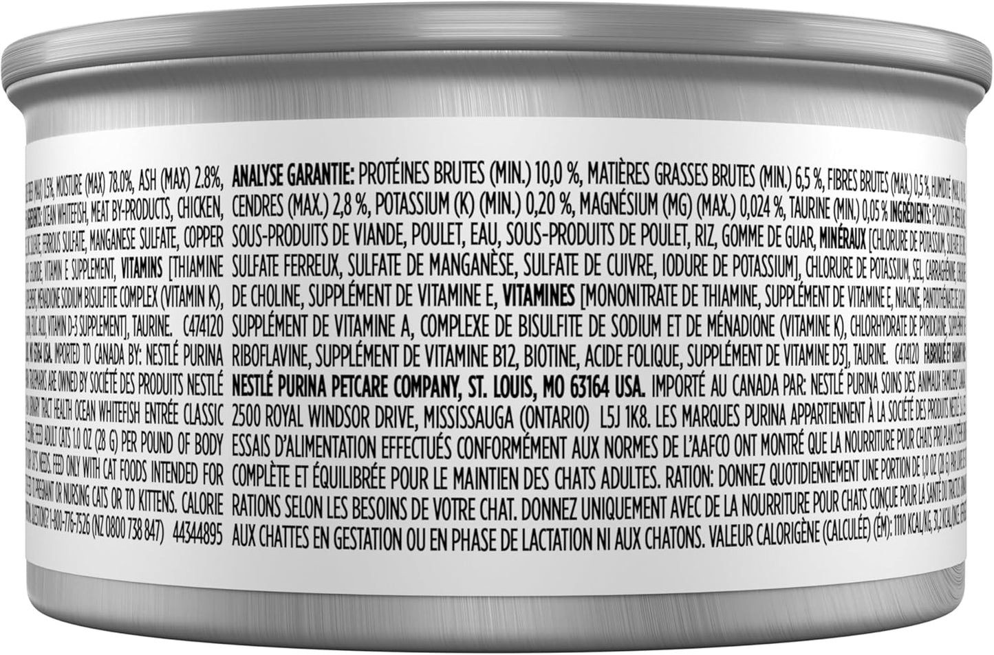 Urinary Tract Cat Food Wet Pate, Urinary Tract Health Ocean Whitefish Entree - (Pack of 24) 3 Oz. Pull-Top Cans