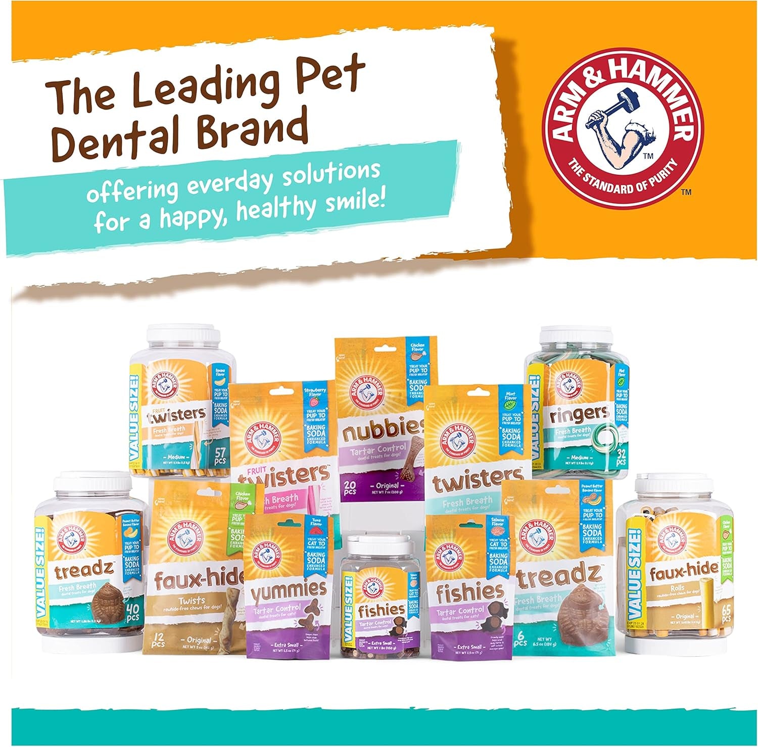 for Pets Smoothies Dental Treats for Dogs with Baking Soda and Calcium, Treat Chews Help Fight Bad Breath, Plaque & Tartar without Brushing, Mint, 57 Pcs (Packaging May Vary)