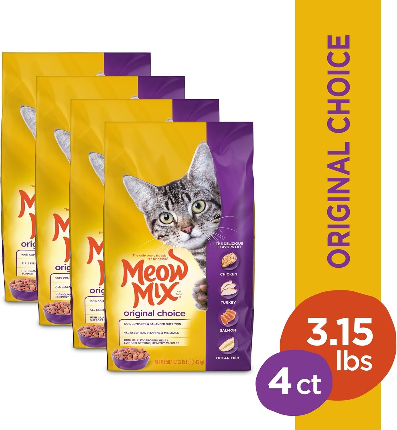 Original Choice Dry Cat Food, 3.15 Pound (Pack of 4)