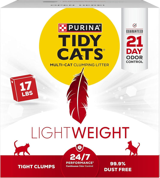 Purina  Lightweight 24/7 Performance Odor Control, Multi-Cat, Clumping, 99.9 Percent Dust Free Cat Litter - 17 Lb. Box