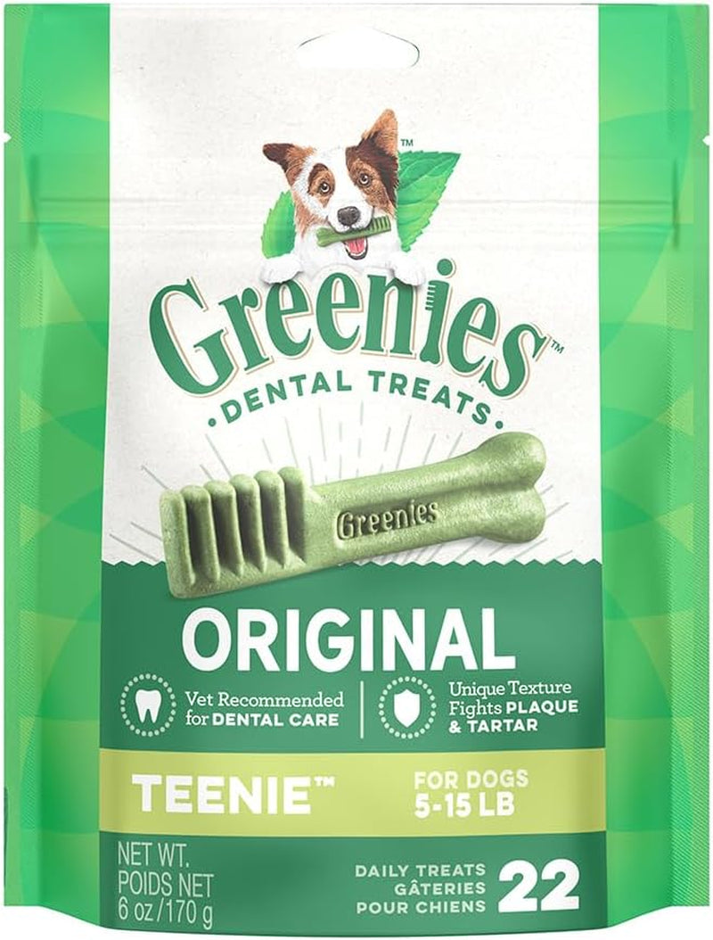 Original Teenie Dental Dog Treats, 6 Oz. Pack (22 Treats)