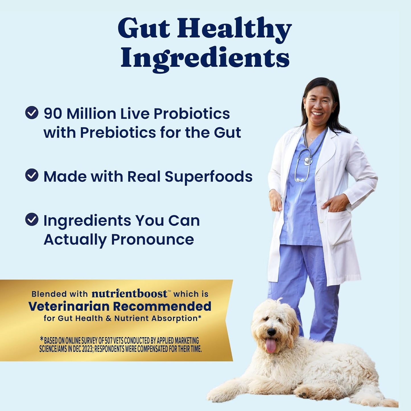 Salmon Dog Food for Sensitive Stomachs – Grain Free & Gluten Free Kibble W/Probiotics to Support Gut Health & Digestion - Sensitive Stomach Dog Food for All Ages – Nutrientboost™ – 22 LB