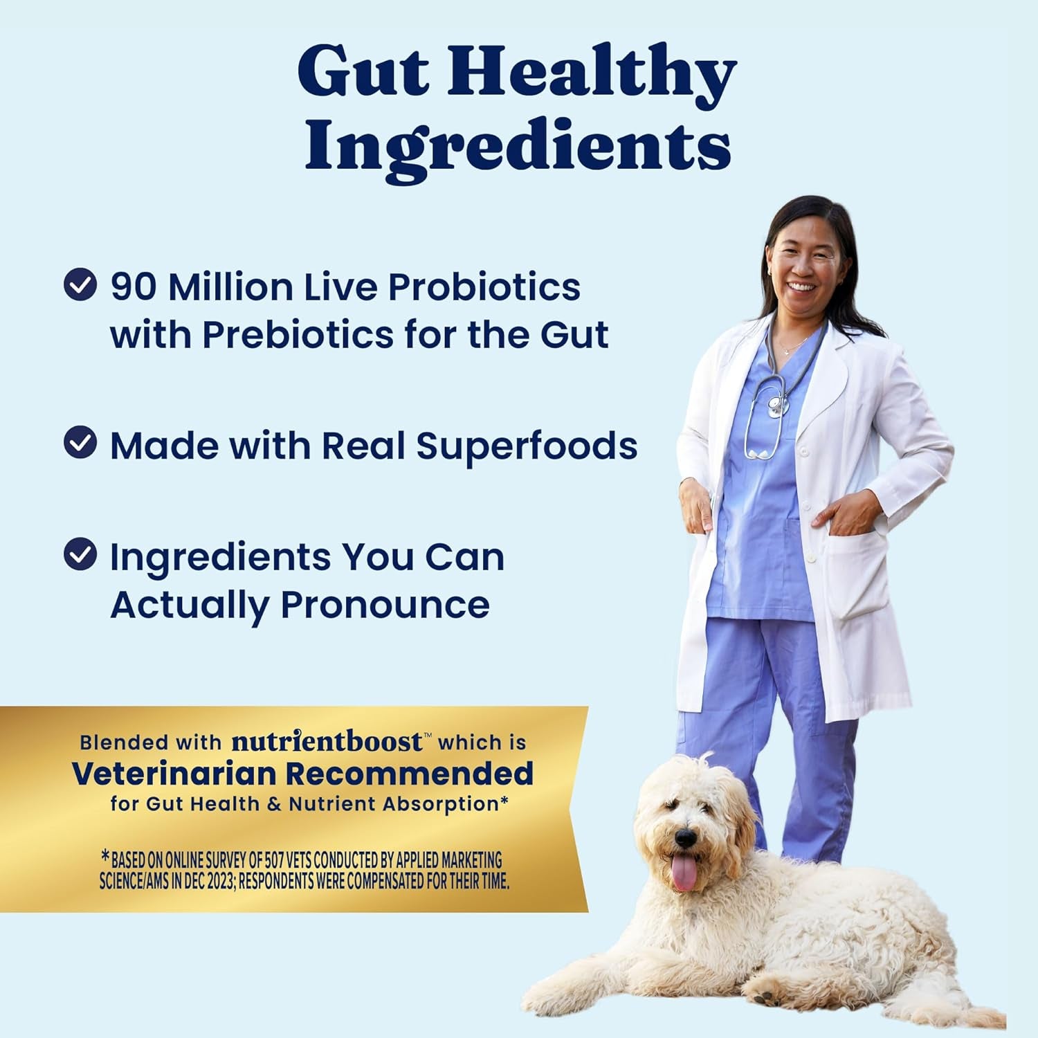 Salmon Dog Food for Sensitive Stomachs – Grain Free & Gluten Free Kibble W/Probiotics to Support Gut Health & Digestion - Sensitive Stomach Dog Food for All Ages – Nutrientboost™ – 22 LB