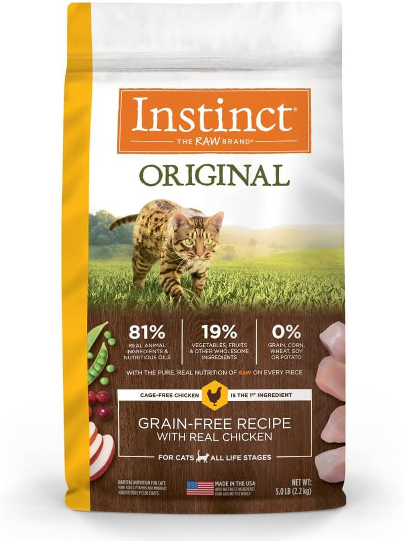 Original Dry Cat Food, Raw Coated Kibble, High Protein, Grain Free Recipe - Real Chicken, 5 Lb. Bag