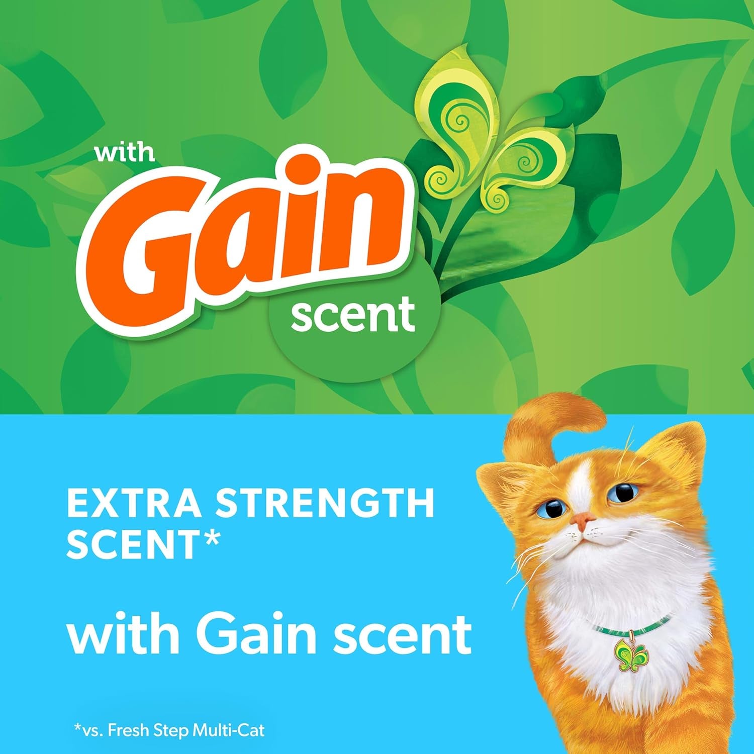 Clumping Cat Litter with Febreze Gain Scent, Long Lasting Odor Control Kitty Litter with Activated Charcoal, Low Dust Formula, 14 Lb