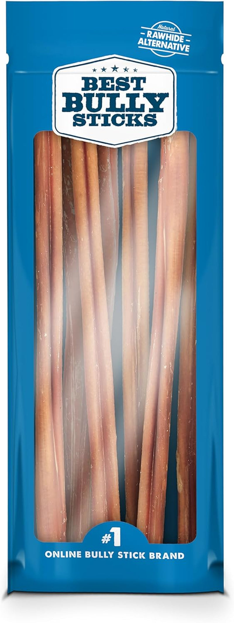 12 Inch Bully Sticks - 8 Oz (Pack of 1) - Natural Grass-Fed, Grain and Rawhide Free, Perfect for Medium or Large Canines