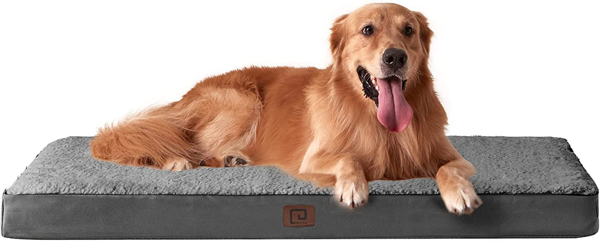 Orthopedic XL Dog Beds for Extra Large Dogs with Removable Washable Cover for Crate, Grey, 41X27