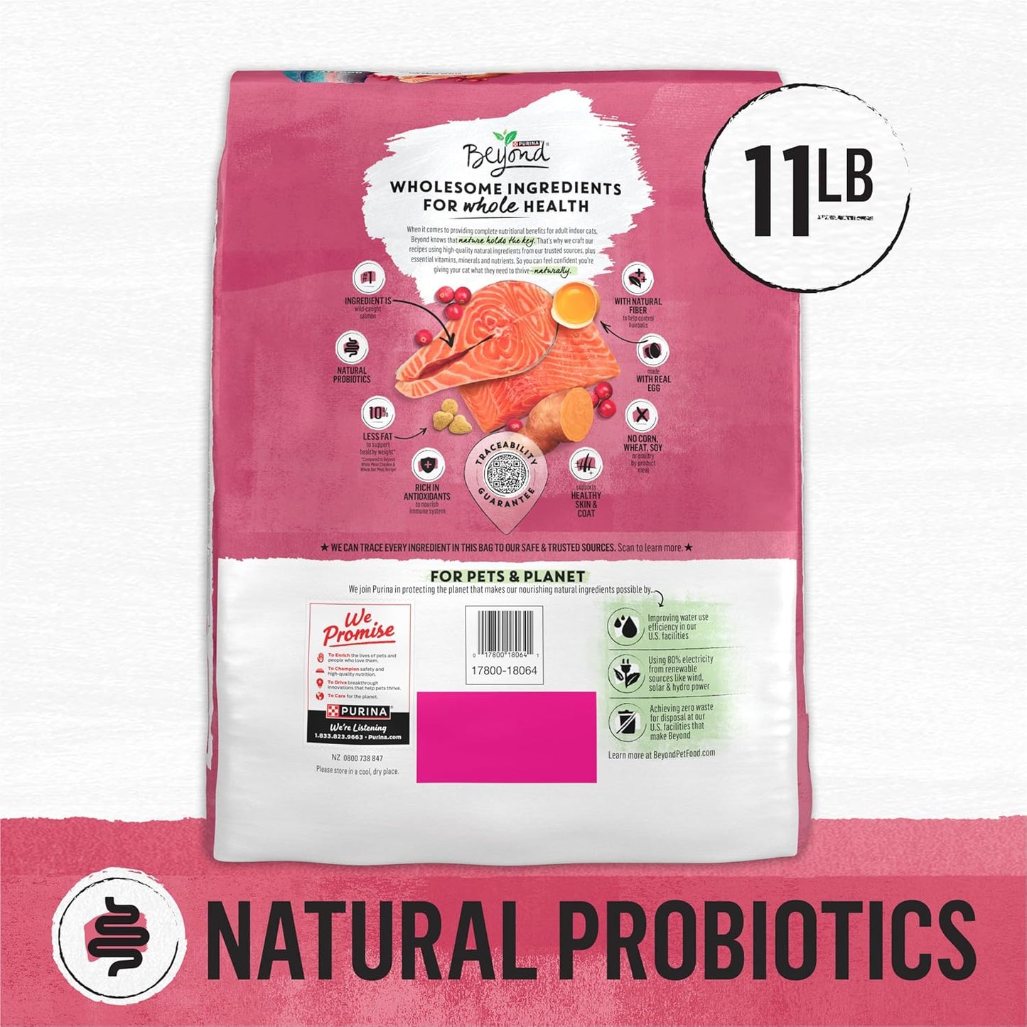 Natural Grain Free Dry Cat Food Simply Indoor Salmon, Egg and Sweet Potato Recipe - 11 Lb. Bag