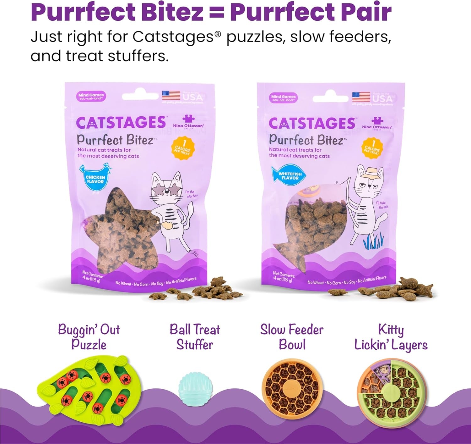 by Nina Ottosson Buggin Out Puzzle & Play – Interactive Treat Puzzle Feeder for Cats, 16 Hidden Treat Compartments Slow Feeder, Durable & Easy-Clean, 13 Inches, Green