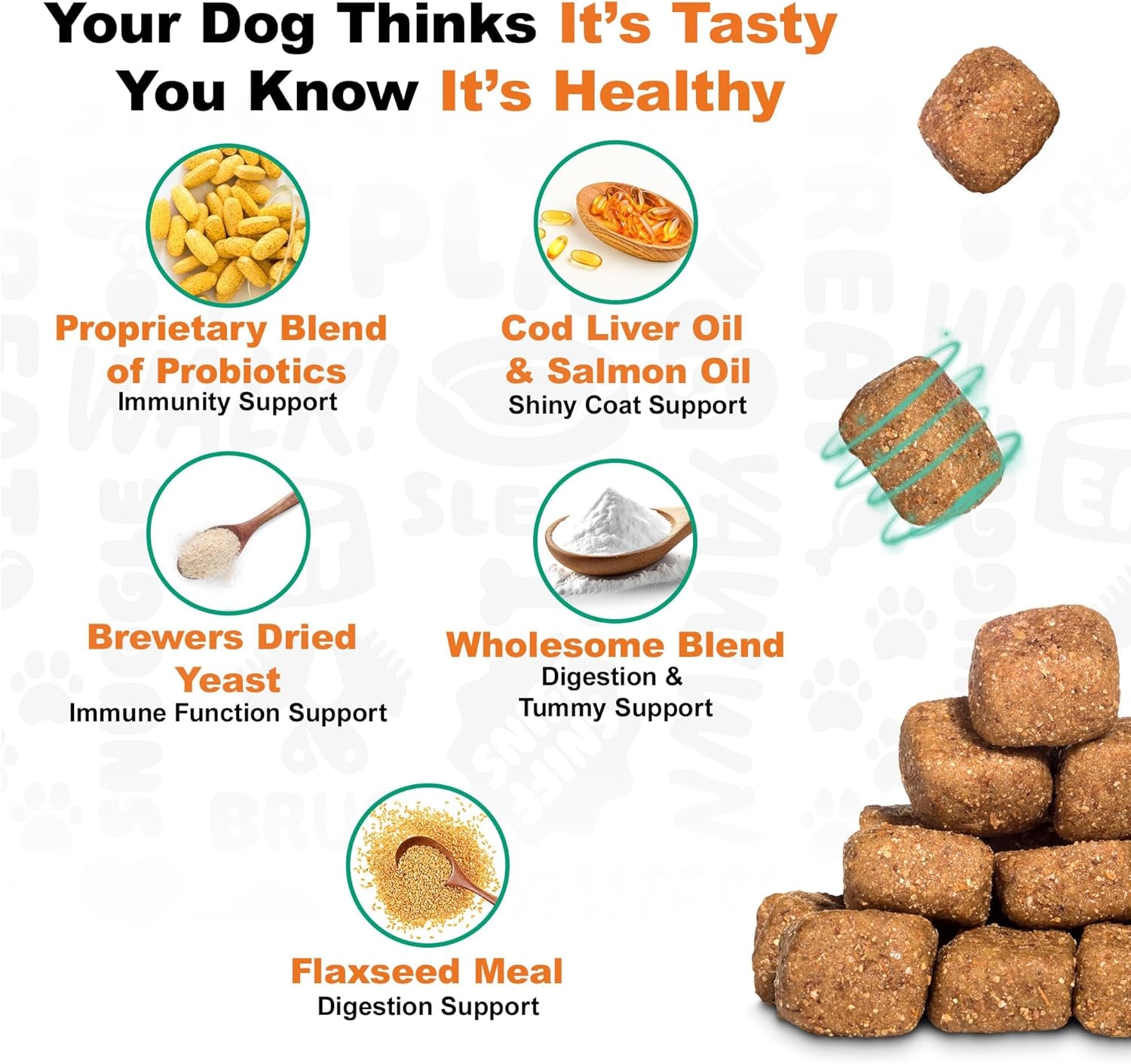 Probiotics for Dogs - Advanced Dog Probiotics with Prebiotics - Promotes Digestive Health - Supports Immune System and Overall Health (Pumpkin) 225 Soft Chews