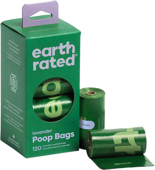 Poop Bags for Dogs Guaranteed Leak Proof and Extra Thick Waste Bag Refill Rolls, Lavender Scented, 120 Count