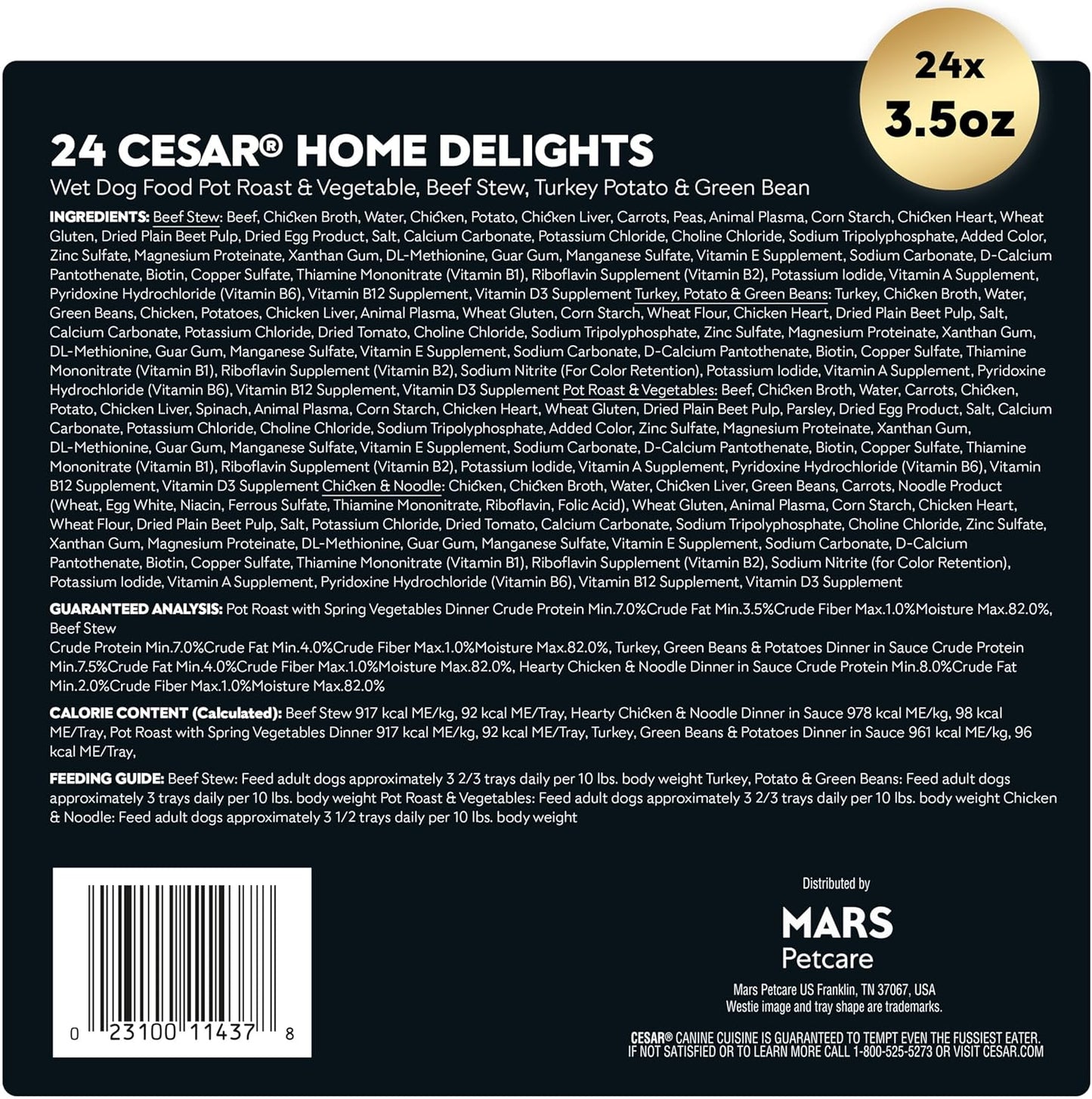 Home Delights Adult Wet Dog Food, Pot Roast with Spring Vegetables, Beef Stew, Turkey, Green Beans, & Potatoes, and Hearty Chicken & Noodle Variety Pack, 3.5 Oz. (24 Count, Pack of 1)