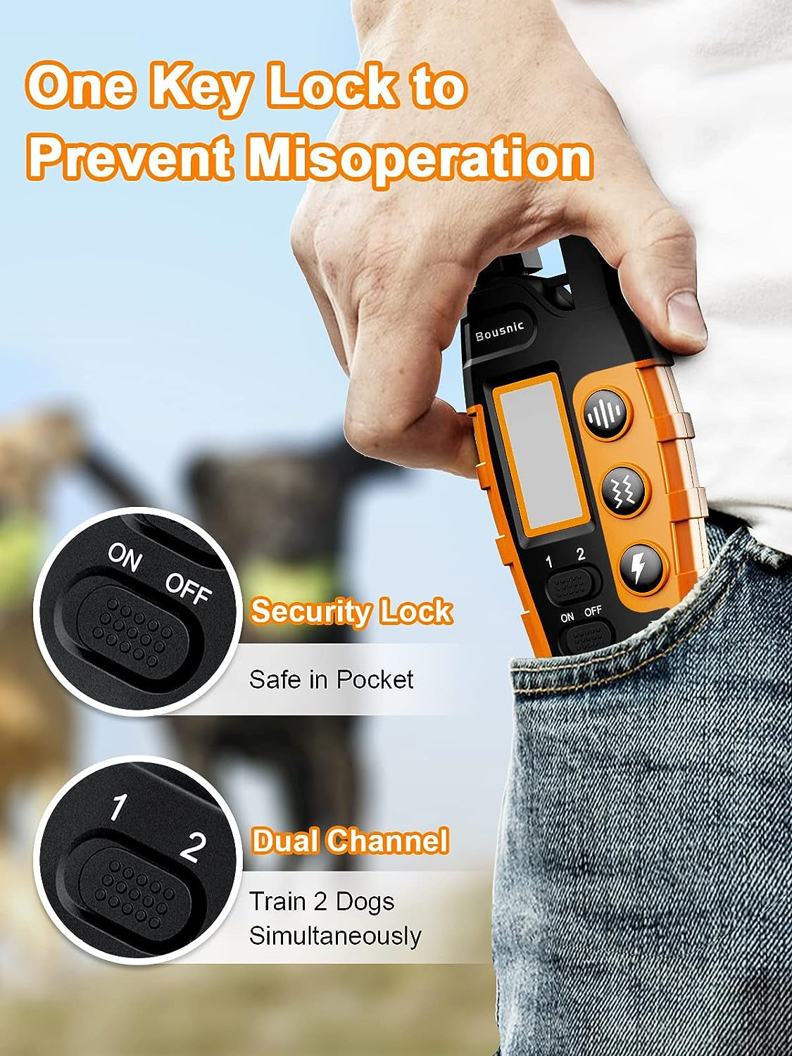 Dog Shock Collar 2 Dogs (5-120Lbs) - 3300 Ft Waterproof Training Collar for Dogs Large Medium Small with Rechargeable Remote, Beep (1-8) Vibration (1-16) and Humane Shock (1-99) Modes