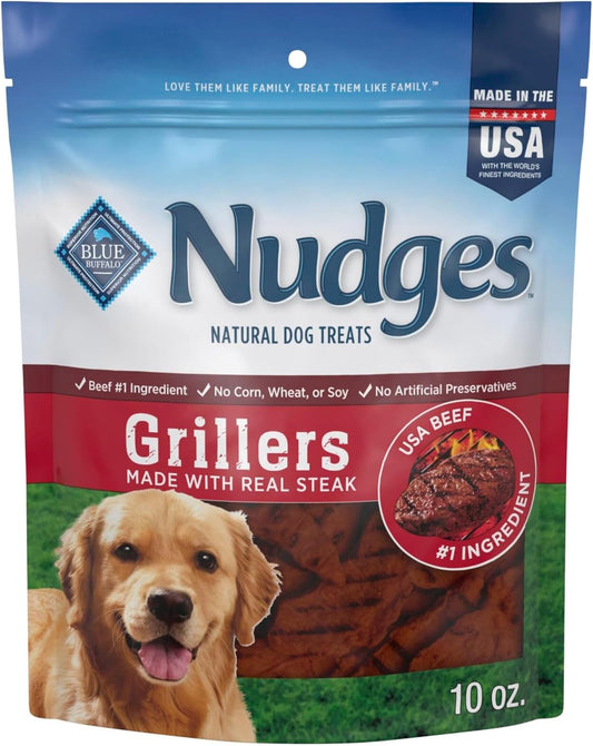 Nudges Grillers Natural Dog Treats, Steak, 10Oz