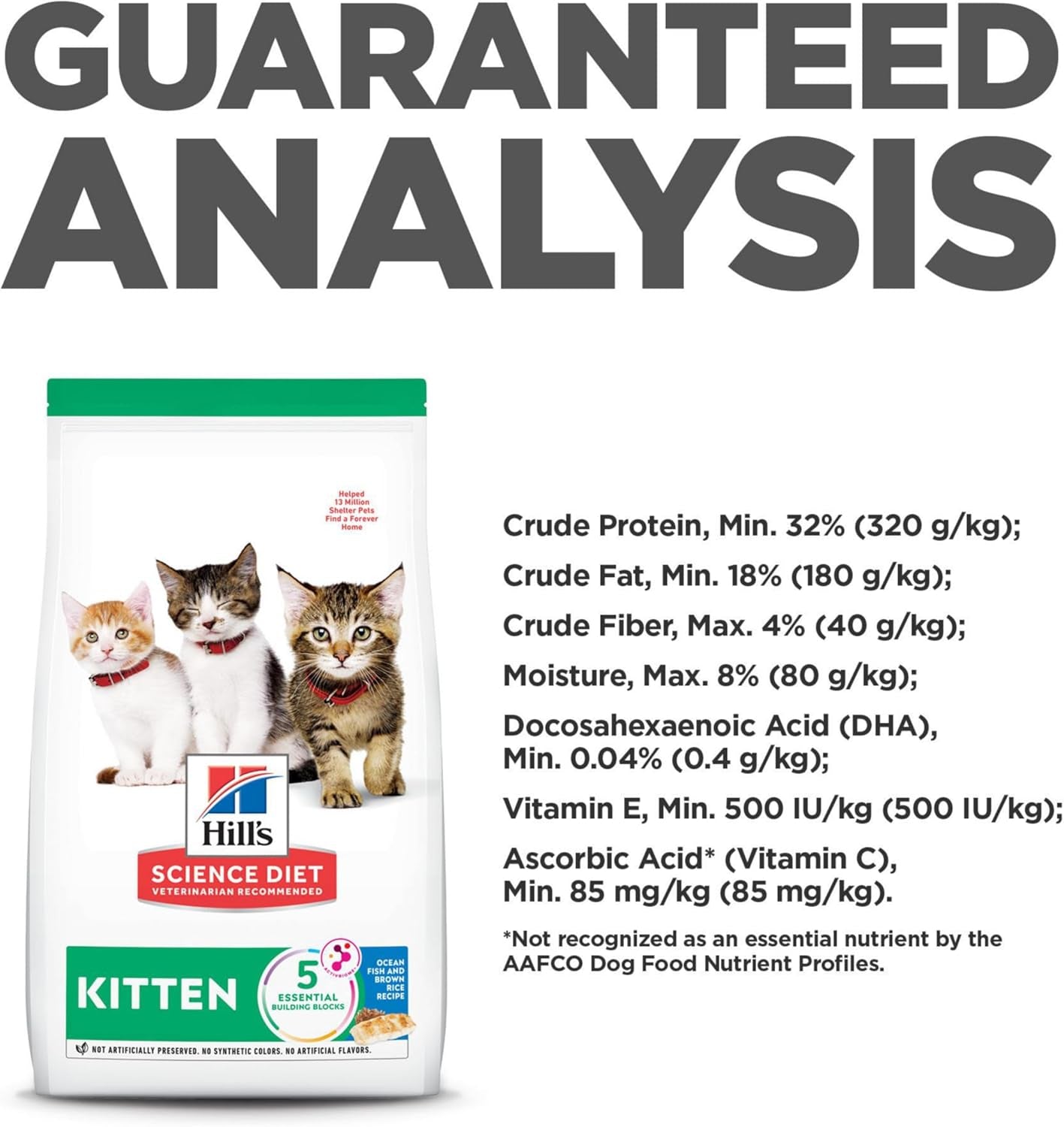 Kitten, Kitten Premium Nutrition, Dry Cat Food, Ocean Fish & Brown Rice, 3.5 Lb Bag