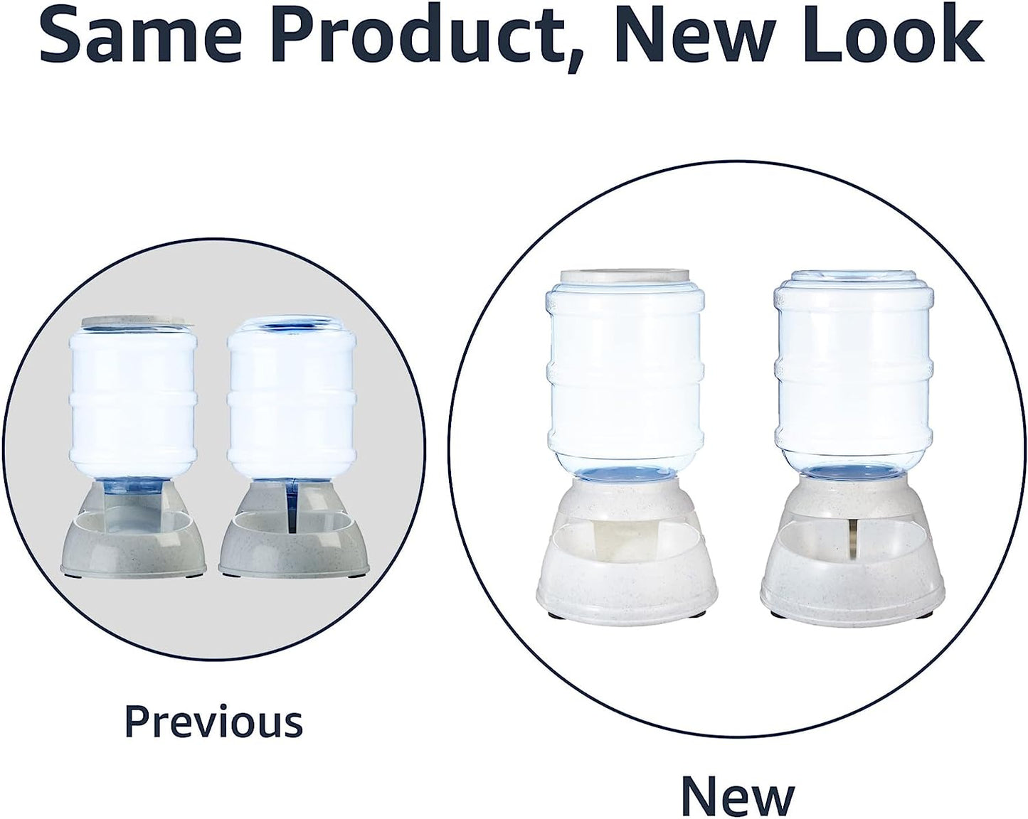 Automatic Dog Cat Water Dispenser Gravity Feeder Set, Pack of 2, Small, 6-Pound Food Capacity, 1-Gallon, Gray