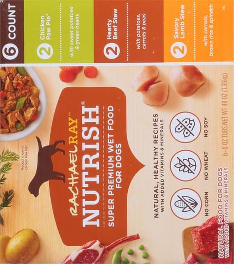 Rachael Ray  Natural Premium Wet Dog Food, Savory Favorites Variety Pack, 8 Ounce Tub (Pack of 6) (6303230800)