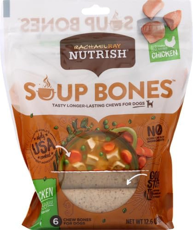 Rachael Ray  Soup Bones Dog Treats, Chicken & Veggies Flavor, 6 Bones