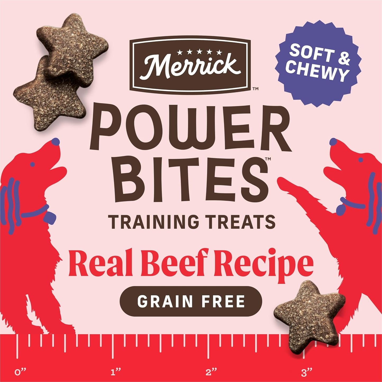 Power Bites Natural Soft and Chewy Real Meat Dog Treats, Grain Free Snack with Real Beef Recipe - 6 Oz. Bag