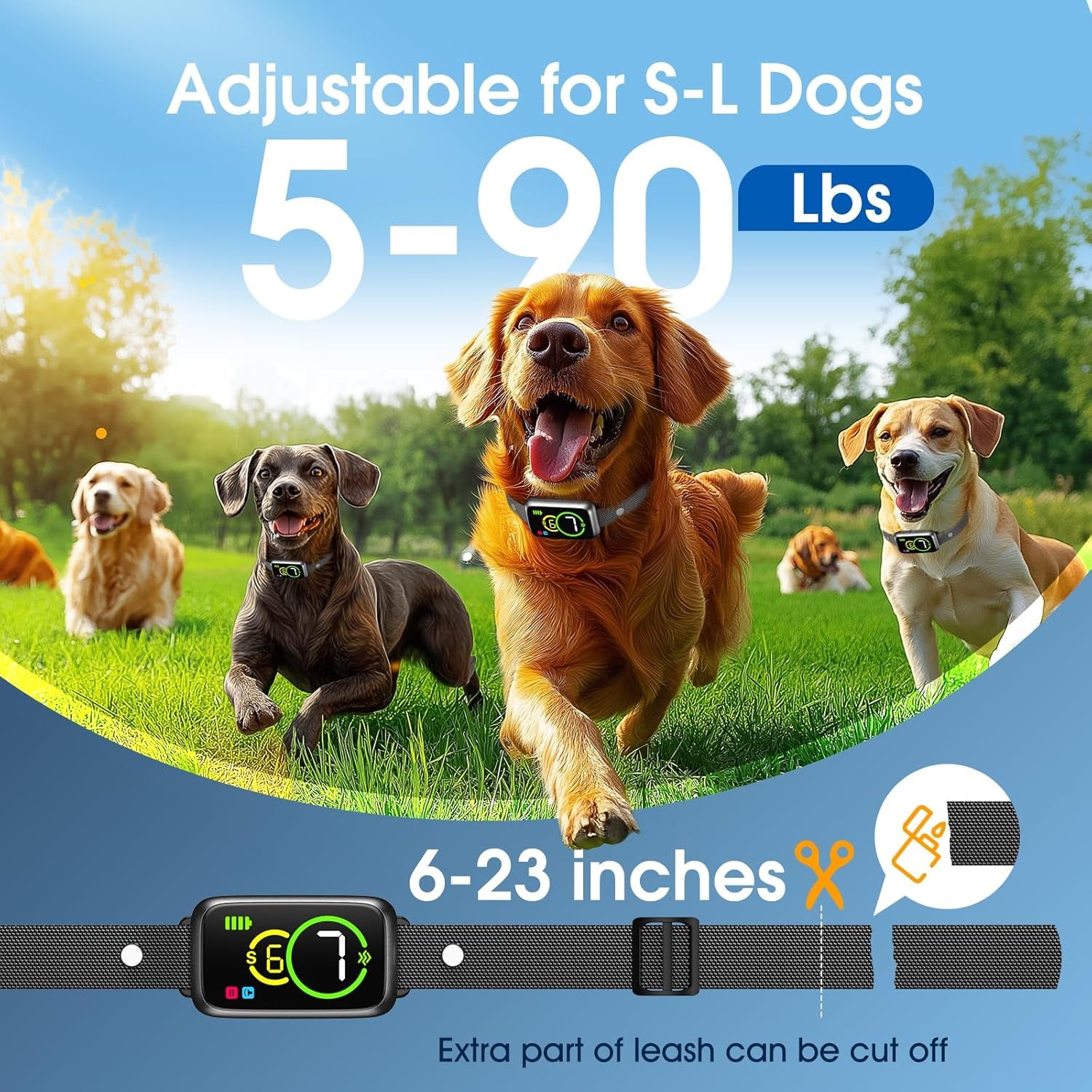Dog Bark Collar, Smart Bark Collar for Small Dogs 5-15Lbs Medium Large Dogs, Effective AI Barking Collar with Adjustable Beep Vibration Modes & 7 Sensitivity, Automatic anti Barking Device for Dog