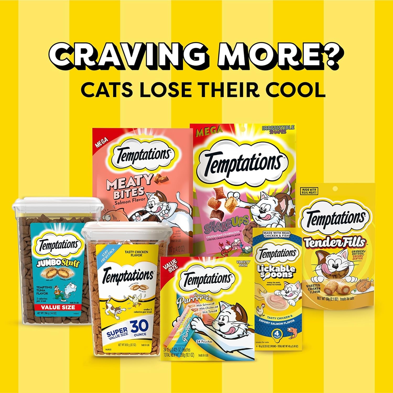 Classic Crunchy and Soft Cat Treats, Seafood Medley Flavor, 30 Oz. Tub