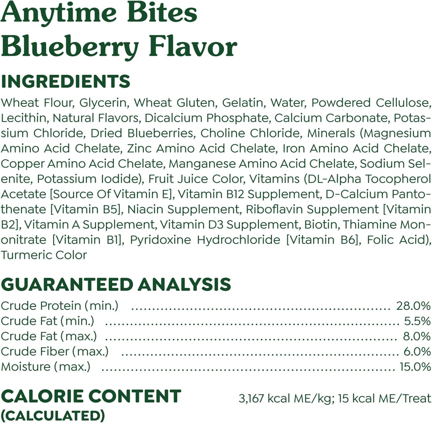 Anytime Bites Dog Treats, Blueberry Flavor, 24 Oz. Bag