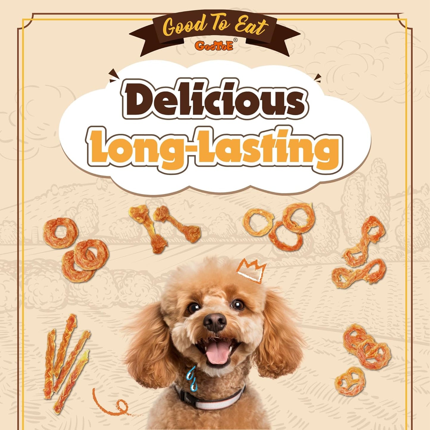 Turkey Tendons for Dogs – All-Natural, Hypoallergenic Dog Treats, Rawhide Alternative, Long Lasting Puppy Chews, Healthy Dog Treats for Small Breeds, Strips, 16 Oz Pack (1 Lb)