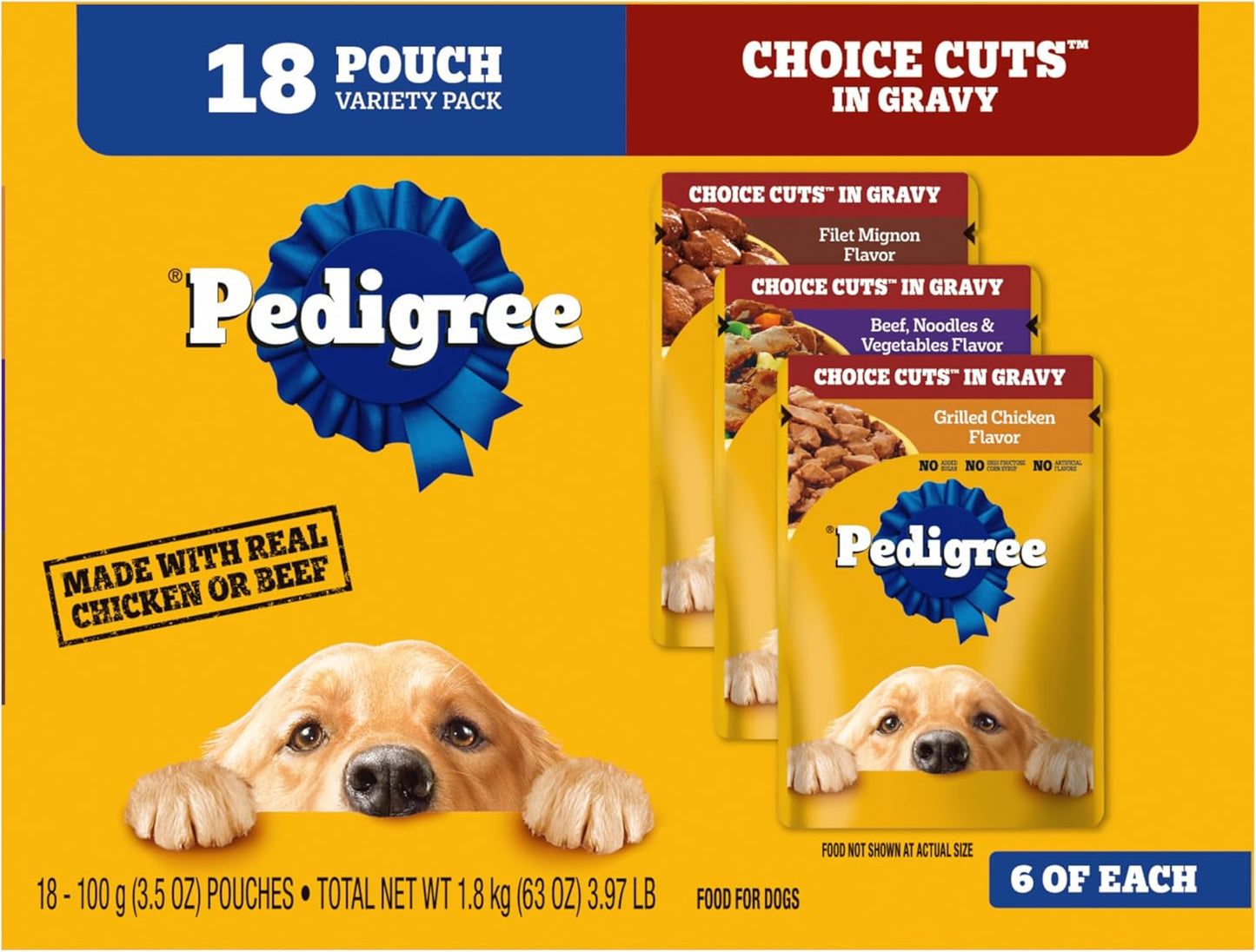 Choice Cuts in Gravy Adult Soft Wet Dog Food 18-Count Variety Pack, 3.5 Oz. Pouches